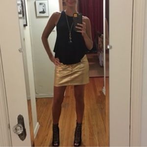 Gold Metallic BCBG Generation mini skirt size 25